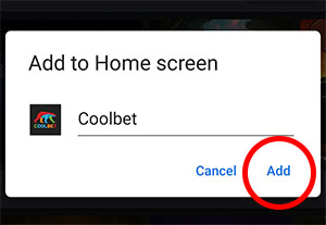 Paso de instalación de la app Coolbet en Android